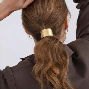 3 Fashion High-End Metal Smooth Texture Ponytail Hook, Elegant Golden Hair Clips